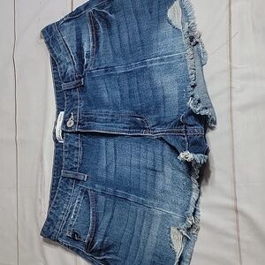 KANCAN Denim Jean Shorts size 31 Lightly Distressed Frayed Fringe Hem